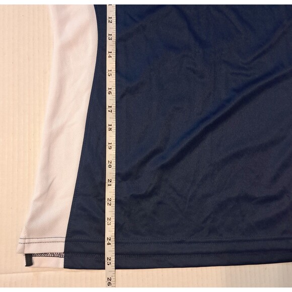 NEW Russell Athletic Women's Small Dri Fit Polo Shirt Navy Blue White Coach NWT - Picture 5 of 5